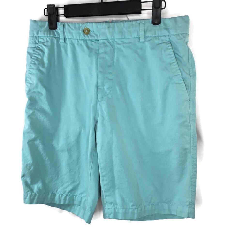 Men's J. Mclaughlin Teal 100% Cotton Chino Shorts Size 30